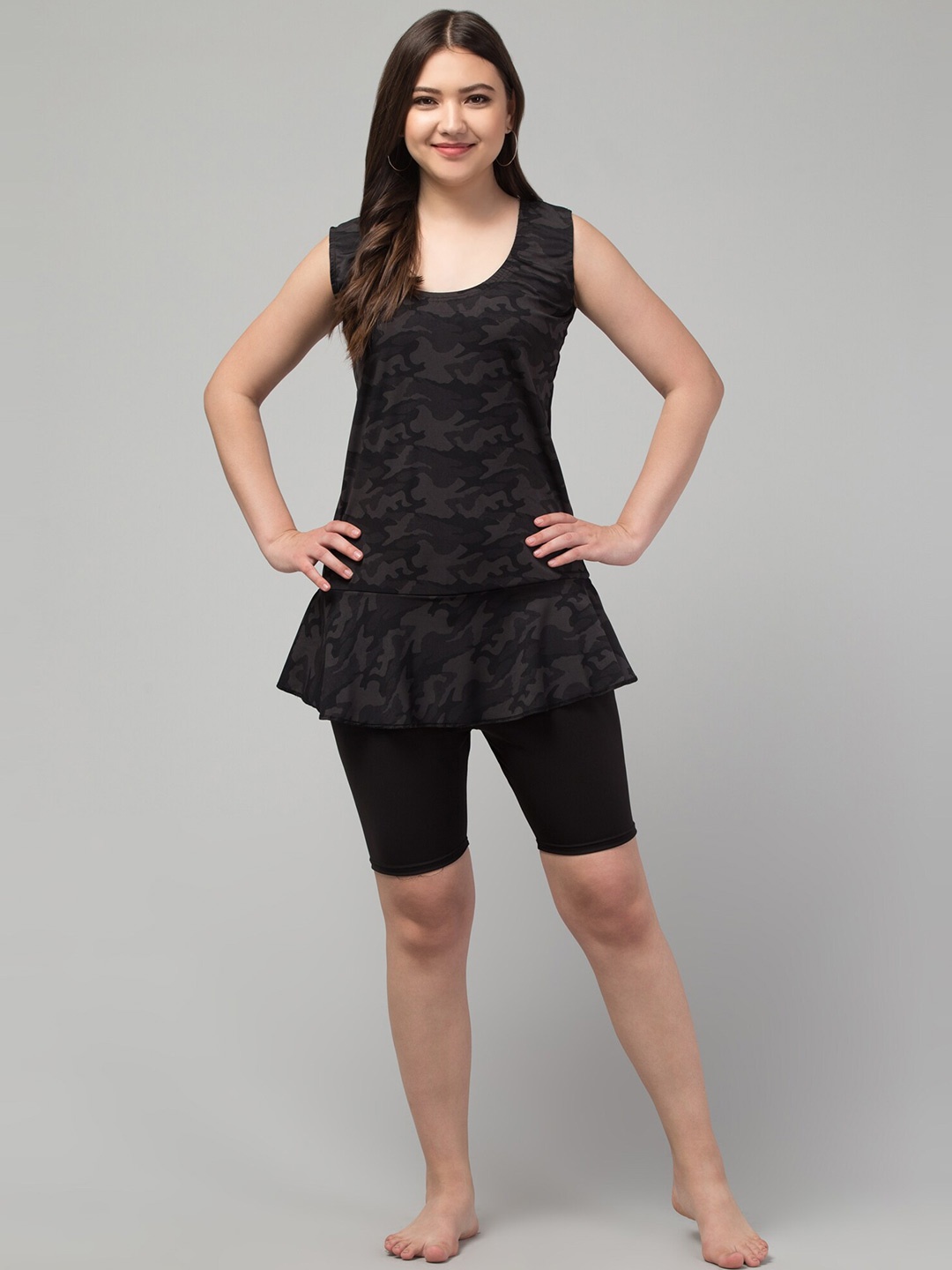 

Apraa & Parma Animal Printed Full Coverage Legsuit, Black