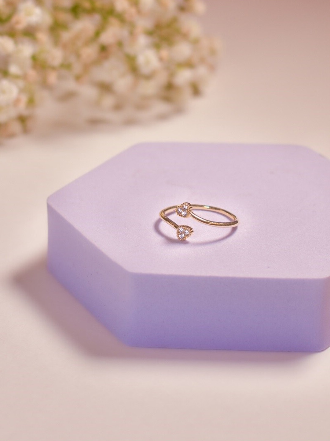 

SALTY Gold-Plated Stone-Studded Finger Ring
