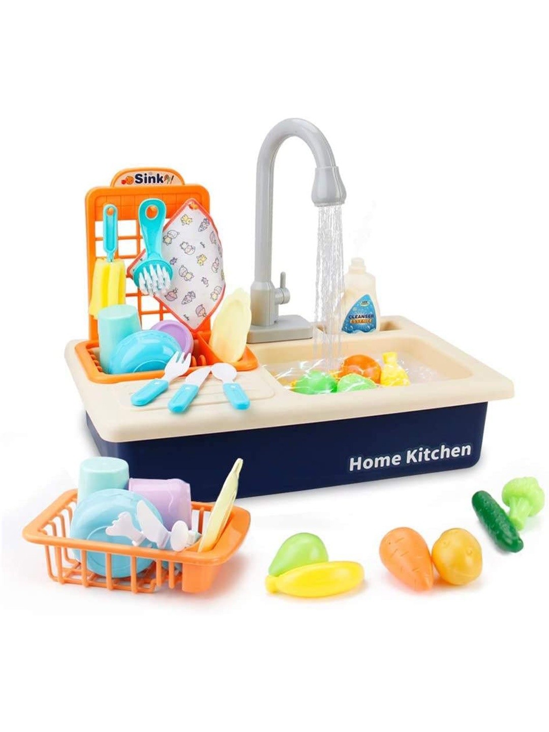 

OPINA Kitchen Play Set With Automatic Water Cycle System Pretend Play Set, Multi