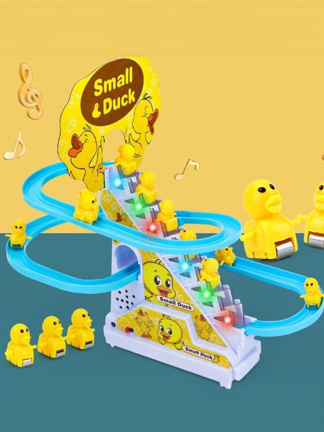 

OPINA Musical Duck Track Slide and Climb Stairs Toys, Yellow