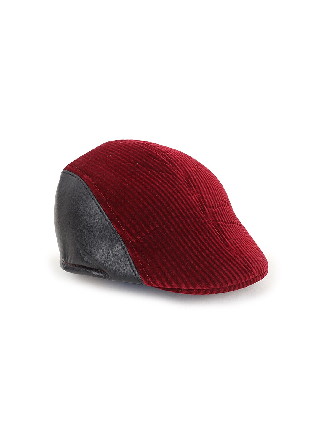 

Zacharias Men Striped Woollen Ascot Cap, Red