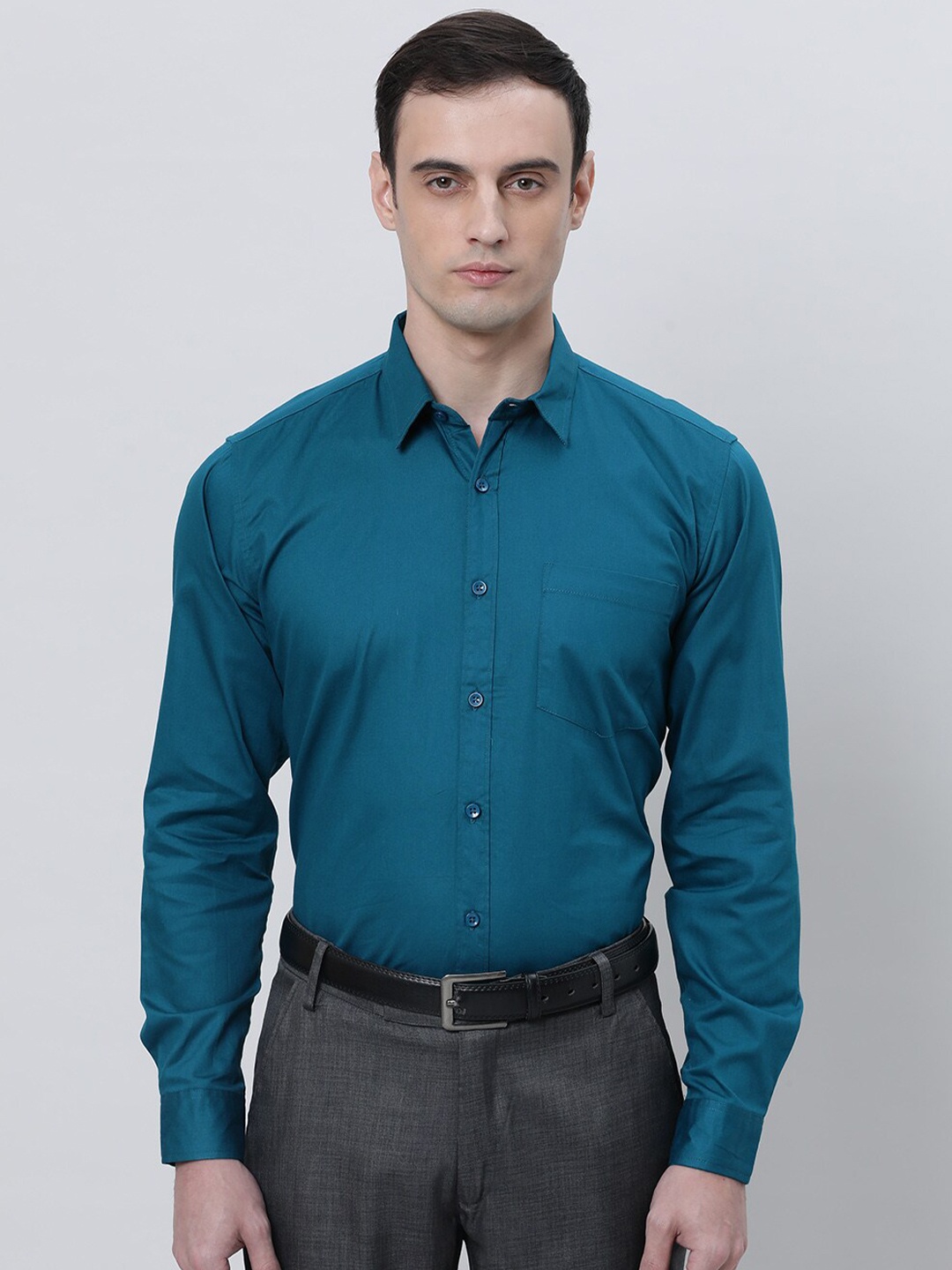 

THE SOUL PATROL Cotton Full Sleeve Regular Fit Opaque Formal Shirt, Blue