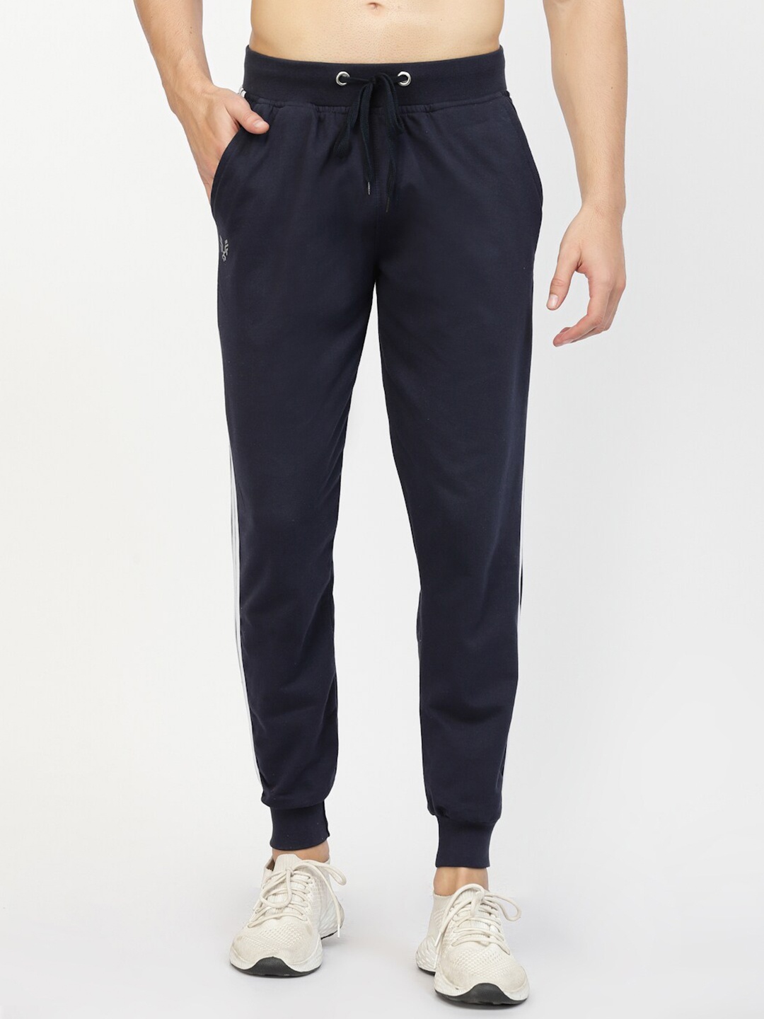 

UZARUS Men Mid Rise Cotton Joggers, Blue