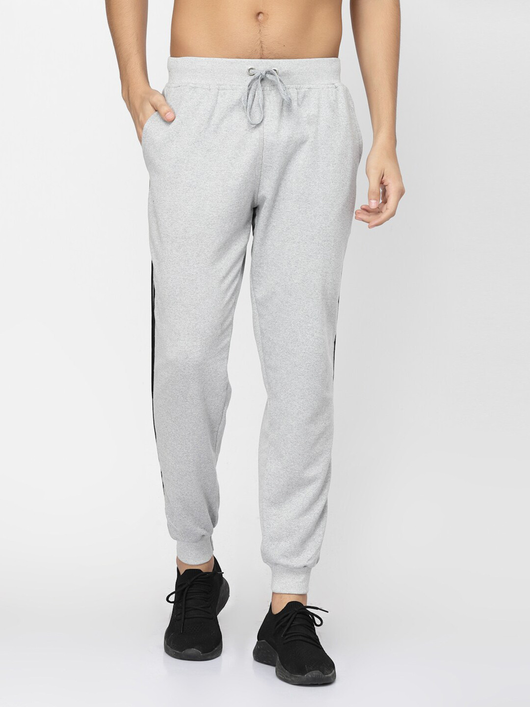 

UZARUS Men Cotton Side Panel Details Cotton Jogger, Grey