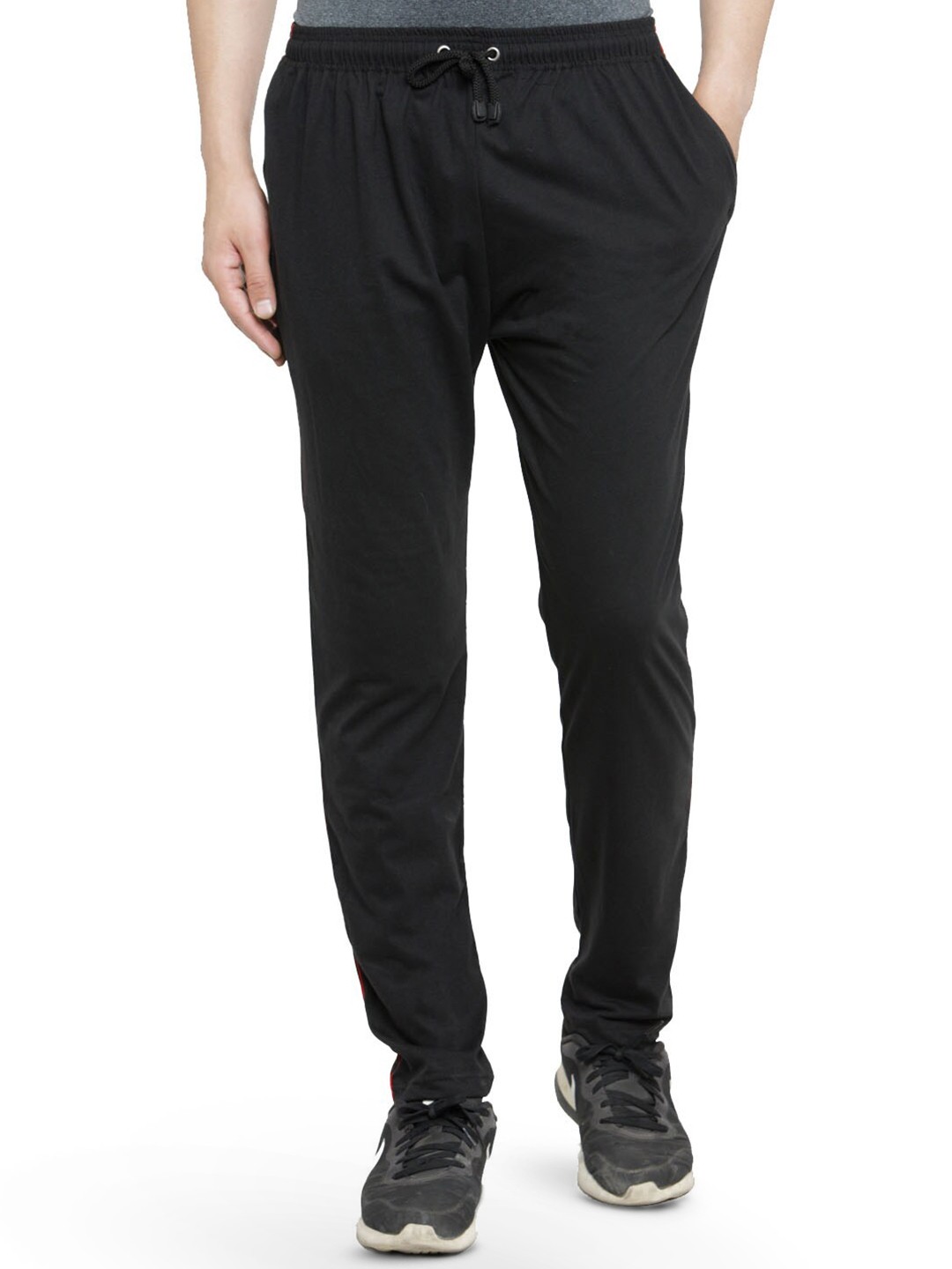 

UZARUS Men Cotton Track Pants, Black