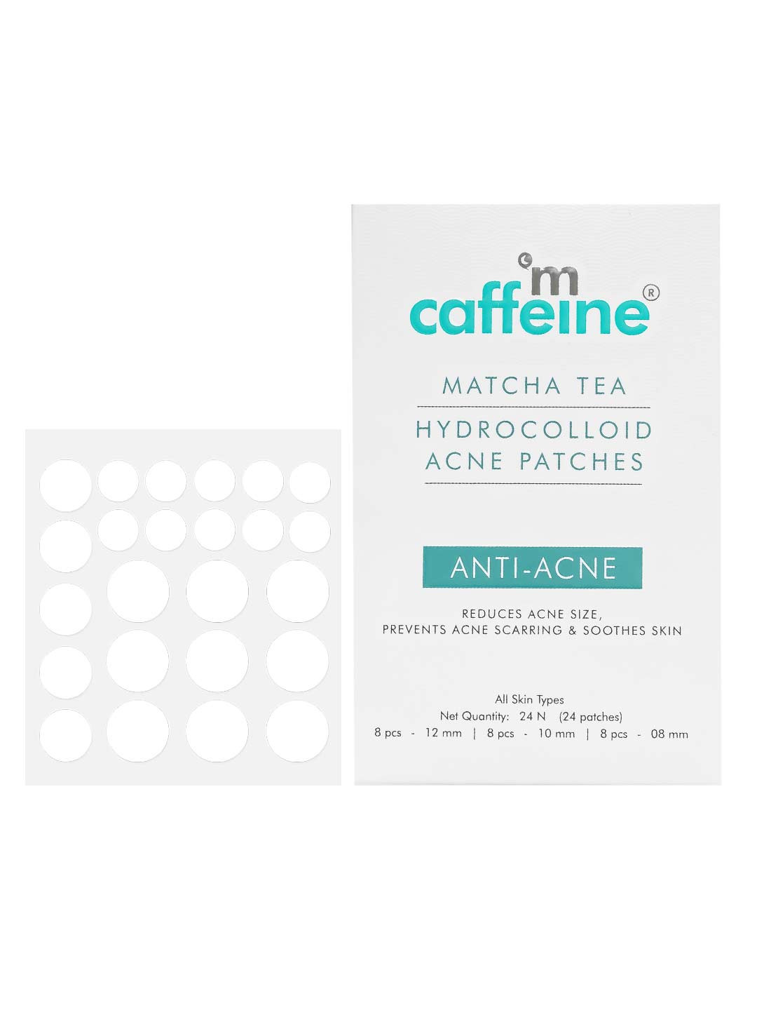

MCaffeine Matcha Tea Hydrocolloid Acne Patches - 24 Patches, White