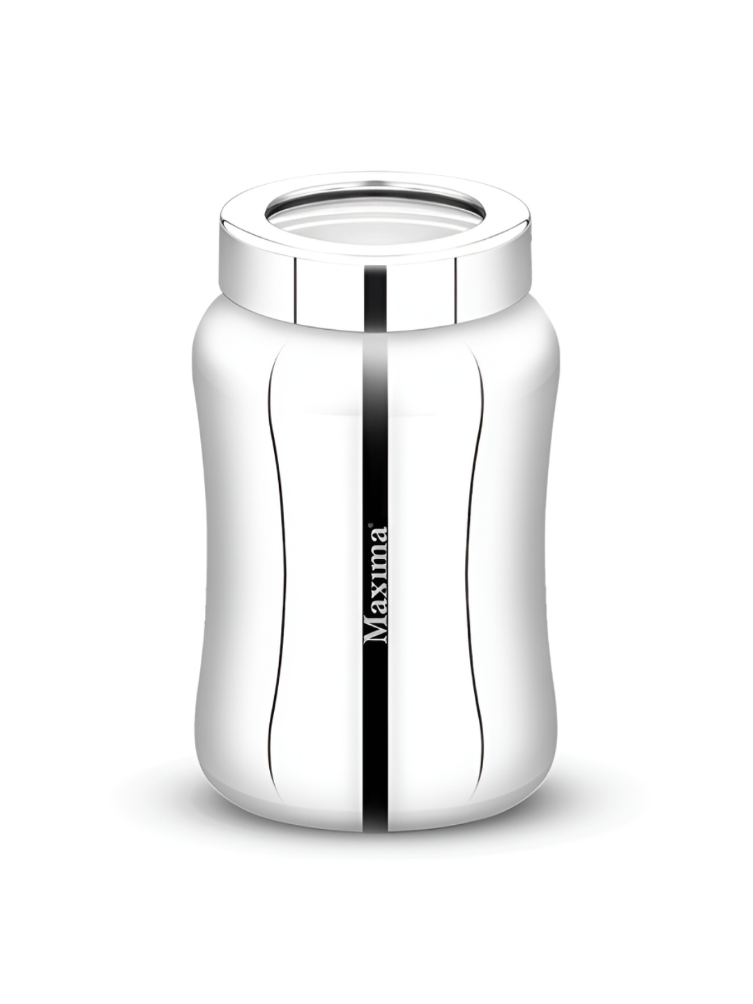 

maxima Silver Toned Stainless Steel Dishwasher Safe Canister