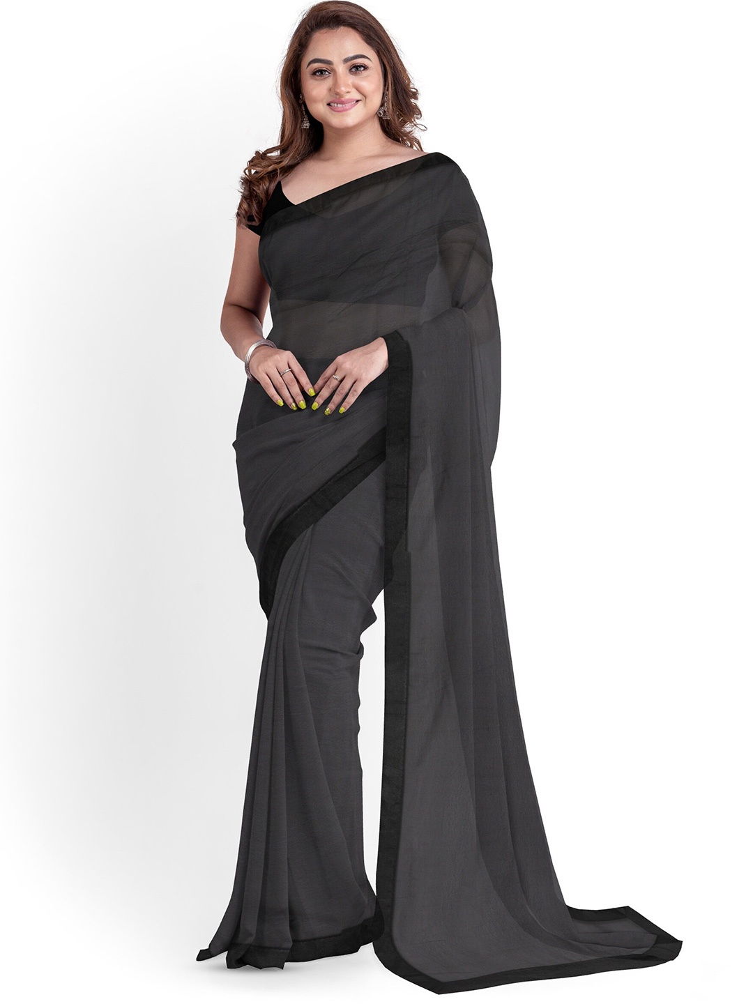 

ARPITA FASHION Woven Design Saree, Black