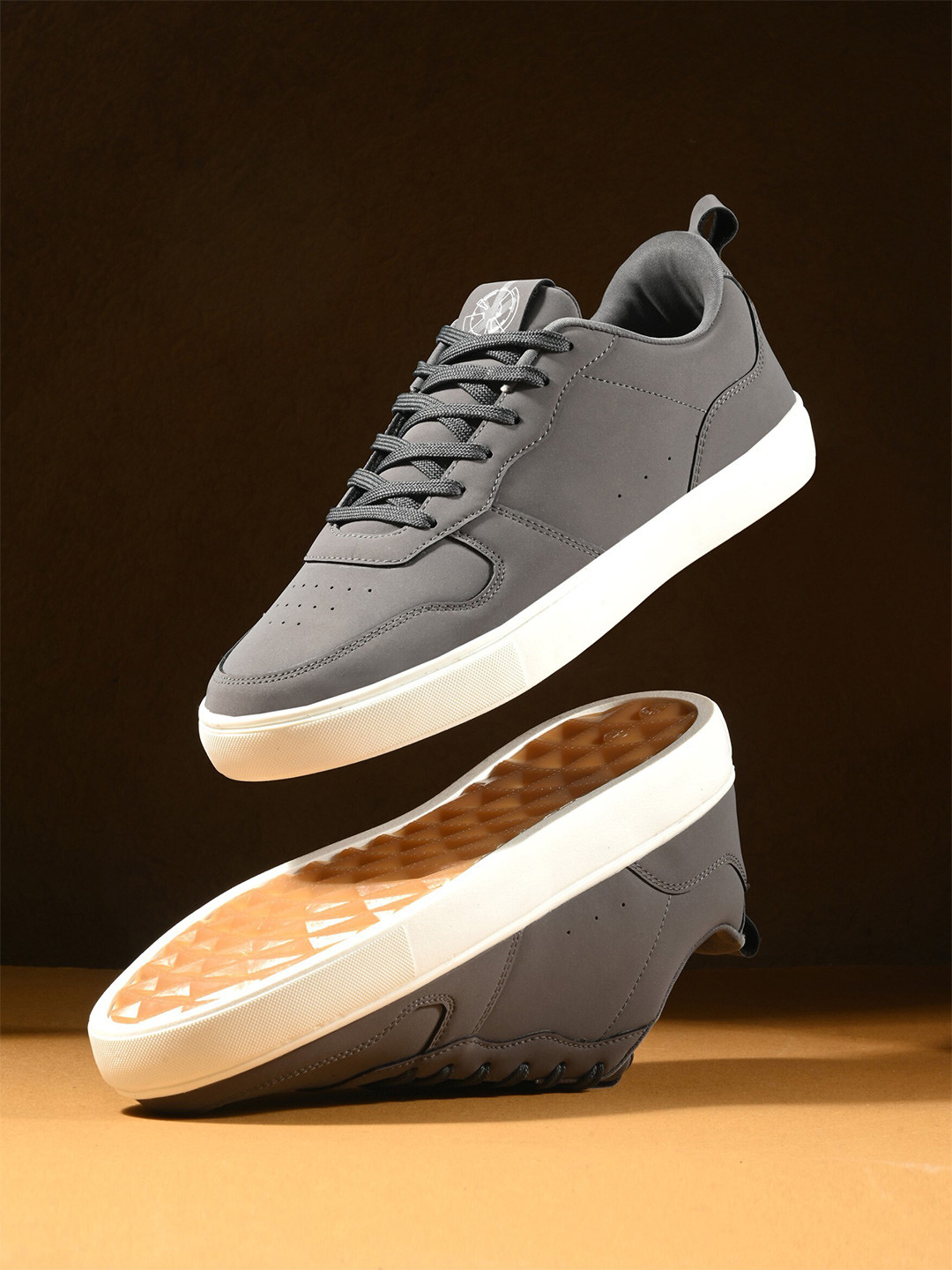 

The Roadster Lifestyle Co. Men Grey Contrast Sole Lace-Ups Sneakers