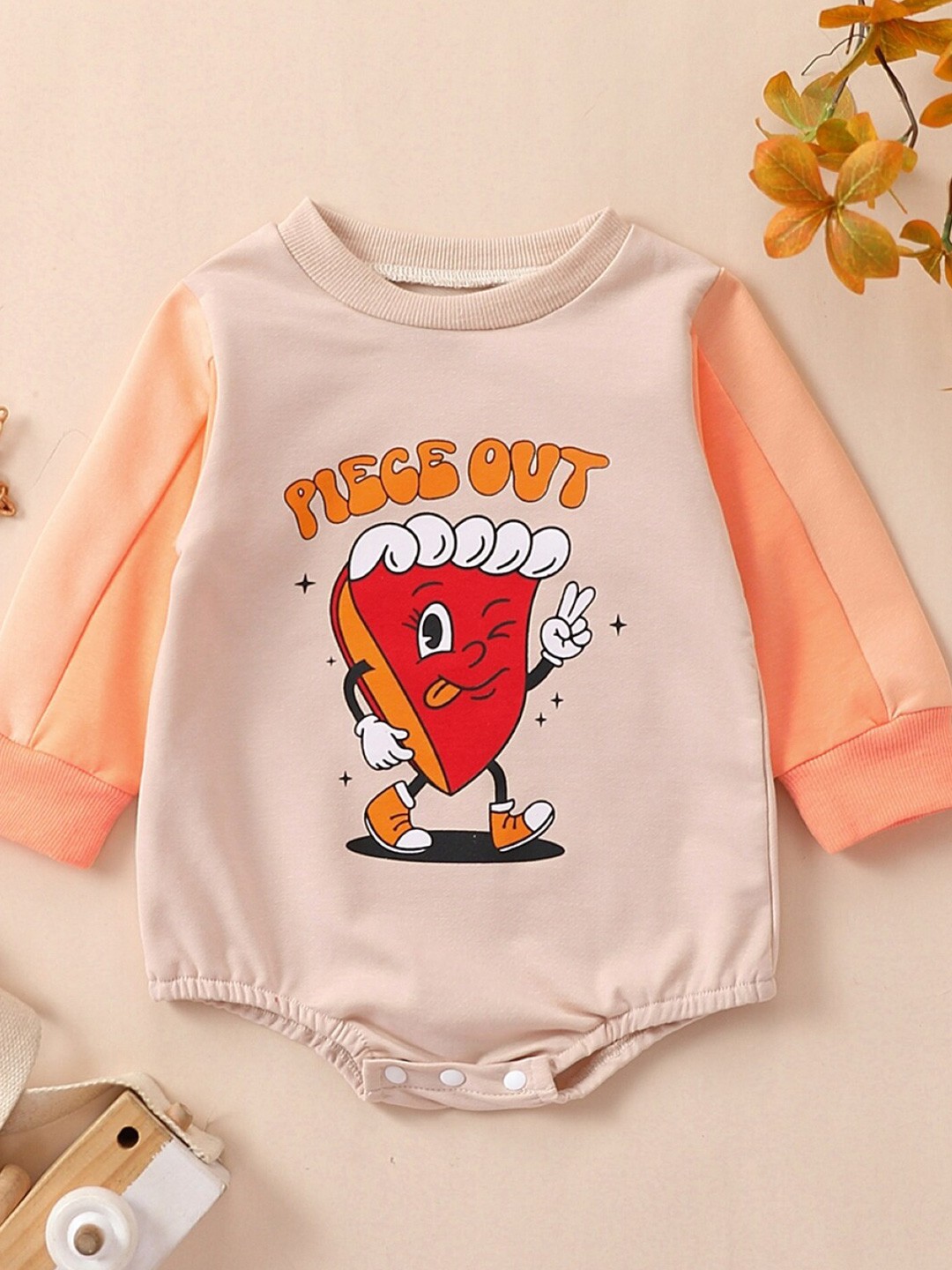 

StyleCast Infant Girls Orange-Coloured Graphic Printed Cotton Bodysuit
