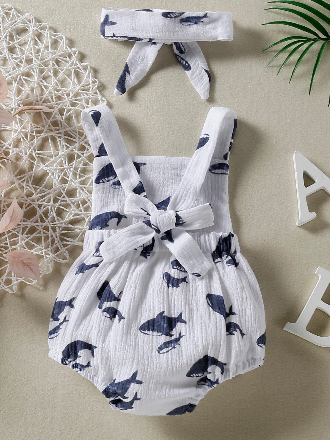 

StyleCast Infants Girls Printed Square Neck Rompers, Blue