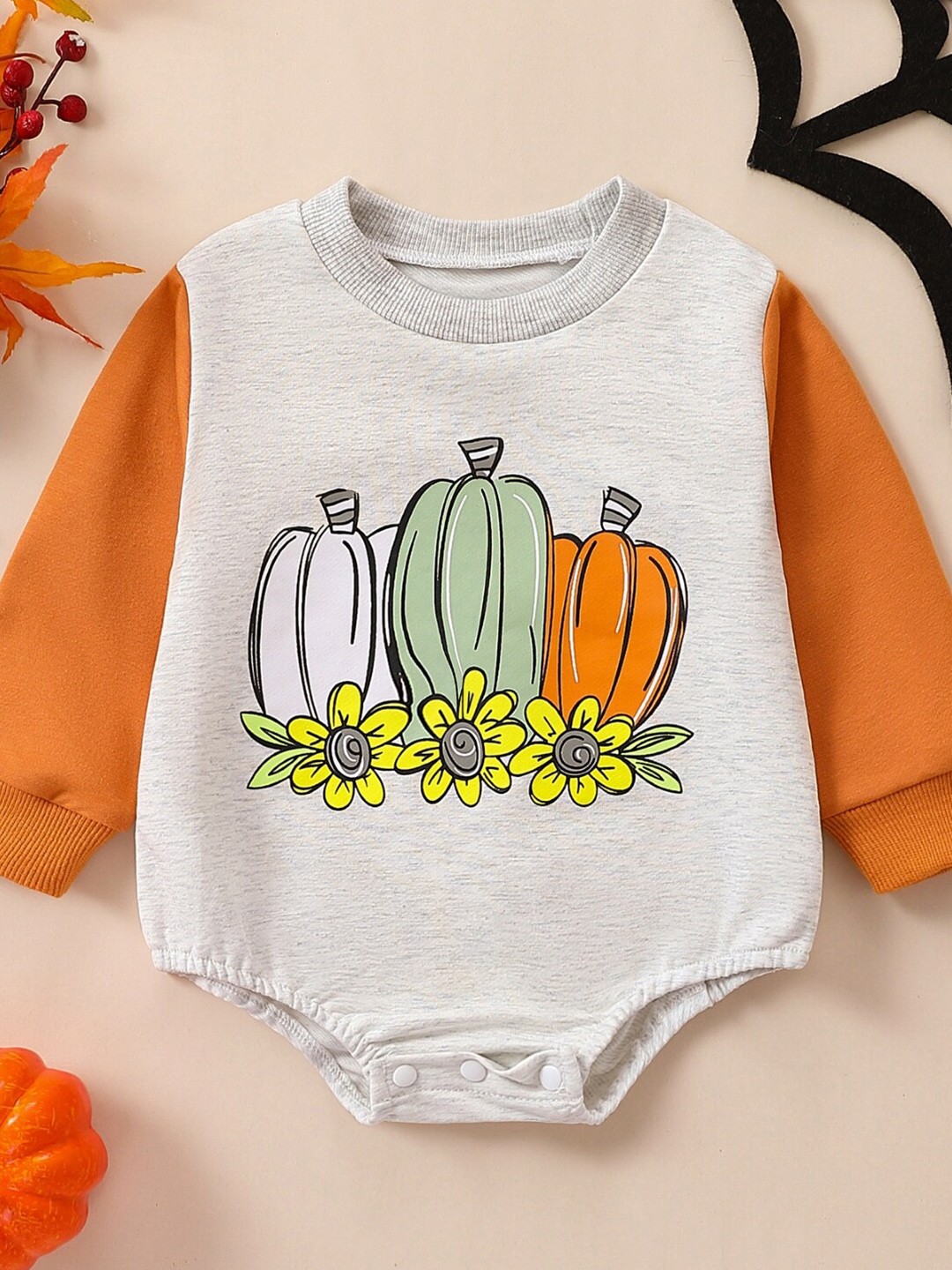 

StyleCast Girls Graphic Printed Cotton Bodysuit, Grey