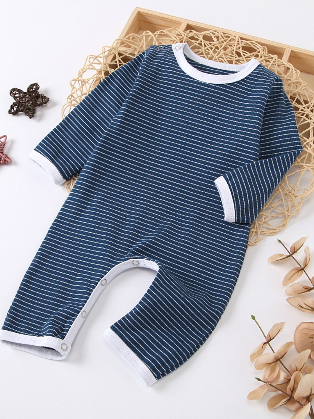 

StyleCast Girls Striped Cotton Rompers, Blue