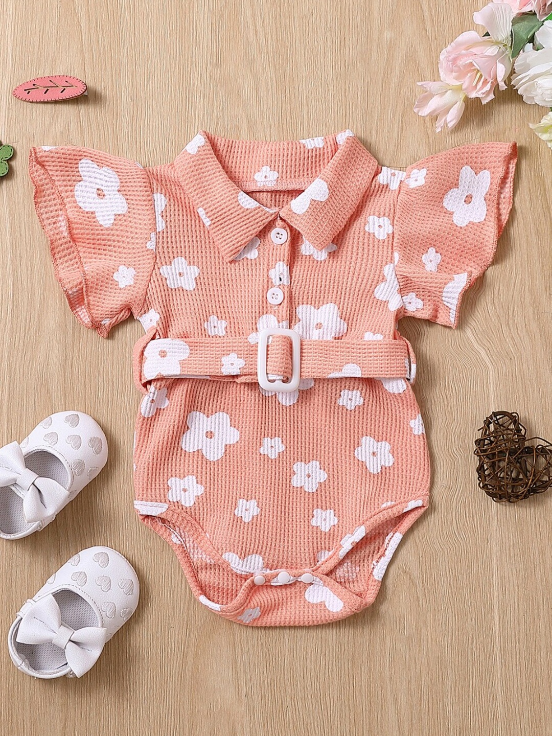 

StyleCast Girls Floral Printed Bodysuit, Peach