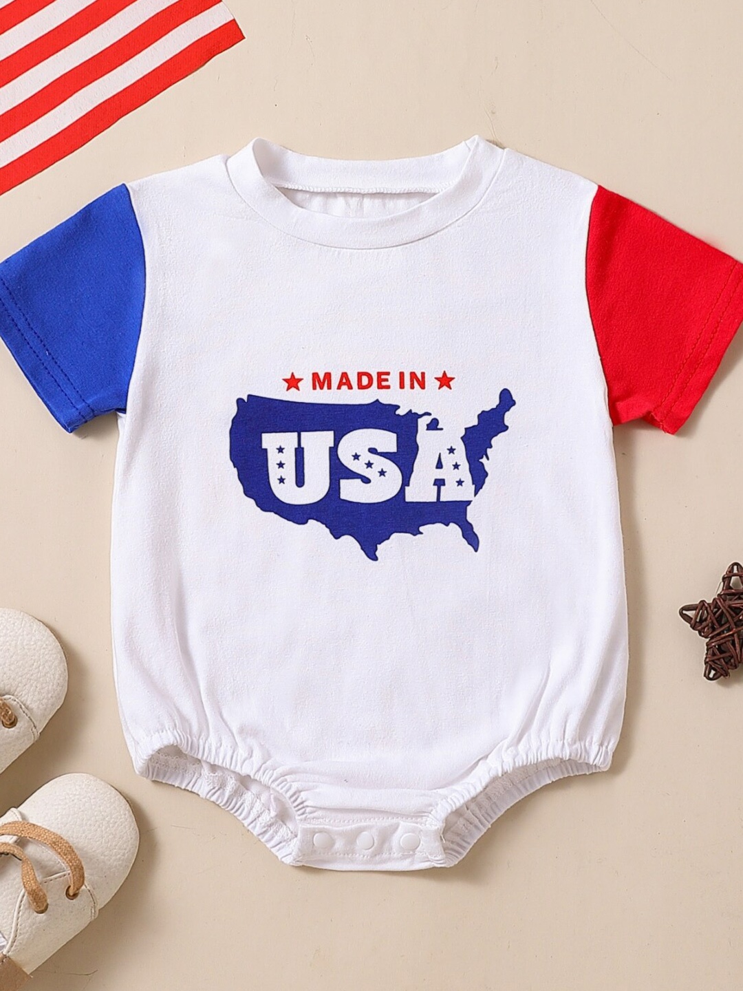 

StyleCast Infant Girls Printed Short Sleeves Bodysuit, Blue
