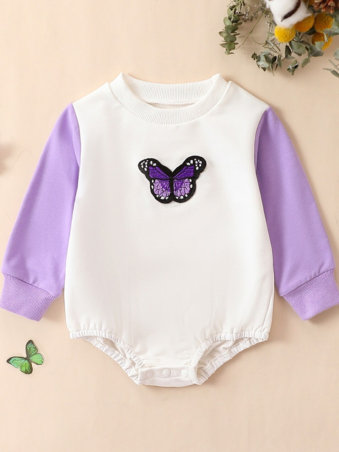 

StyleCast Girls Graphic Embroidered Cotton Bodysuit, Purple