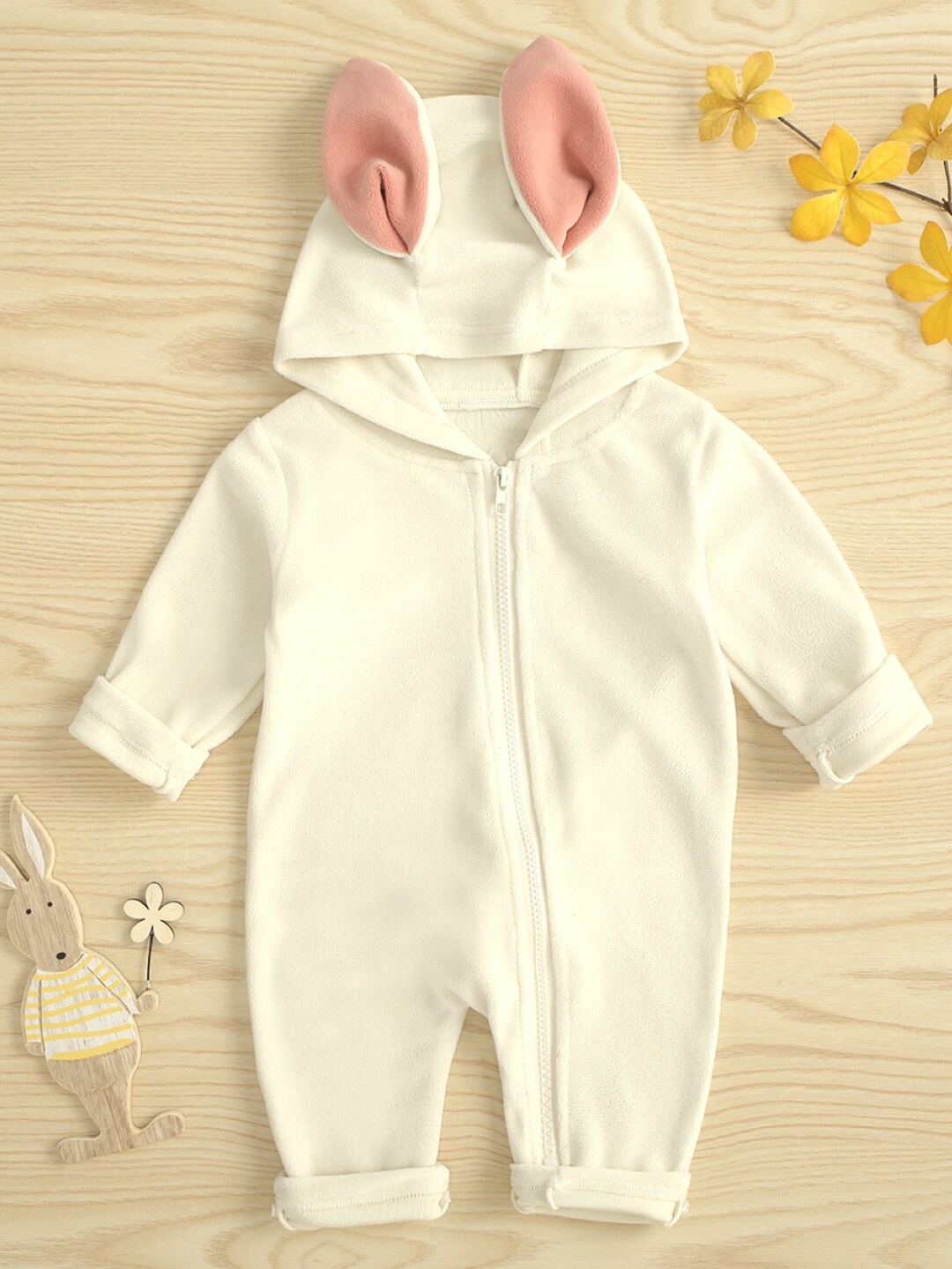 

StyleCast Infant Girls Hooded Rompers, White