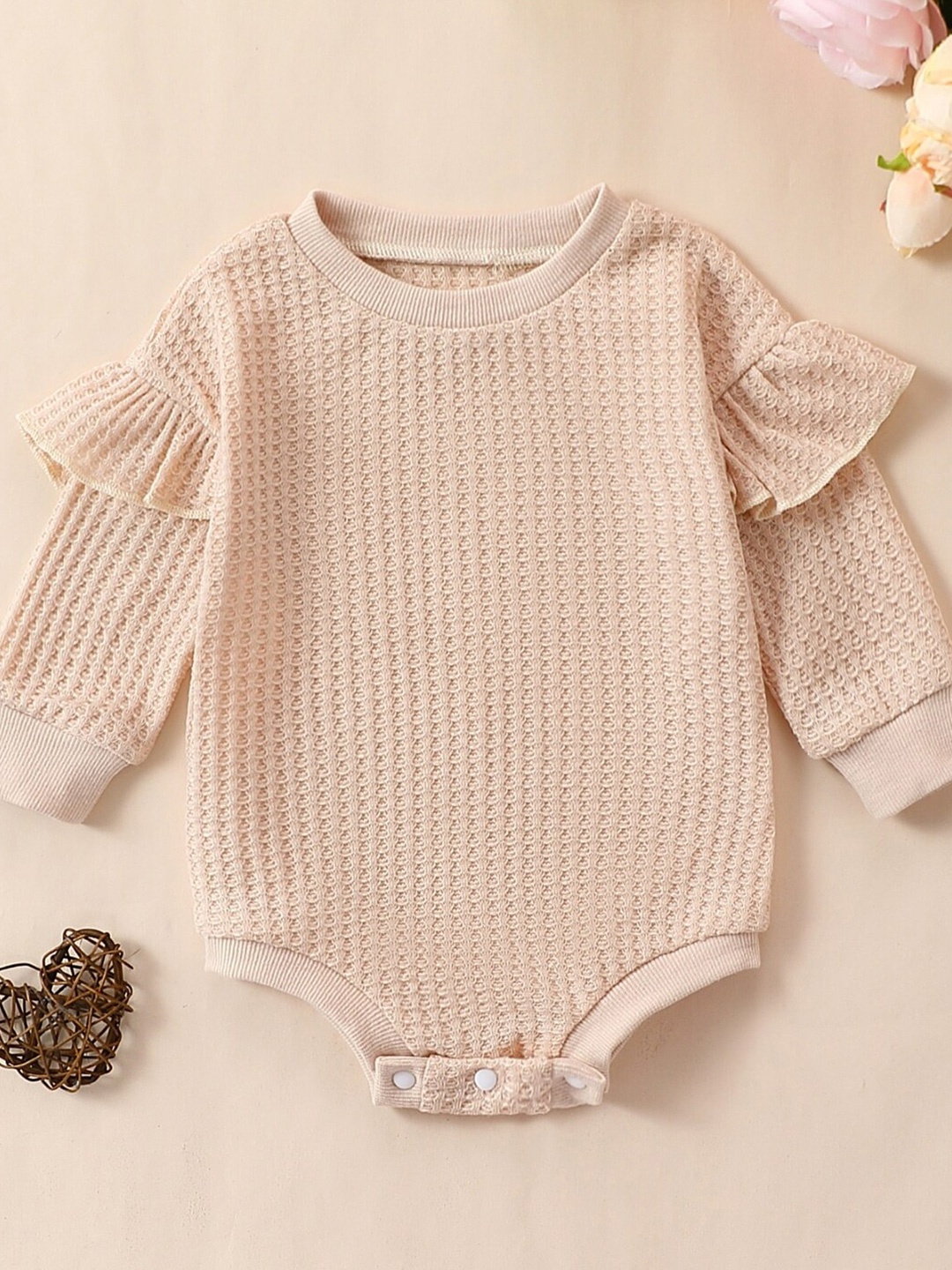 

StyleCast Infant Girls Self Design Long Sleeves Bodysuit, Khaki