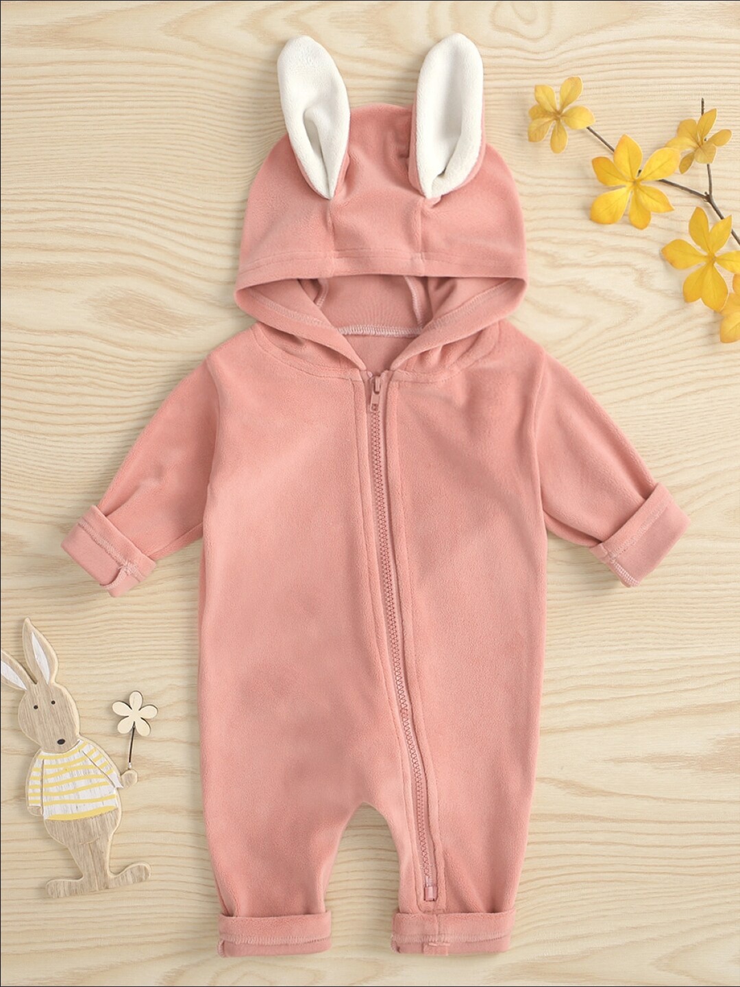 

StyleCast Girls Hooded Cotton Rompers, Pink