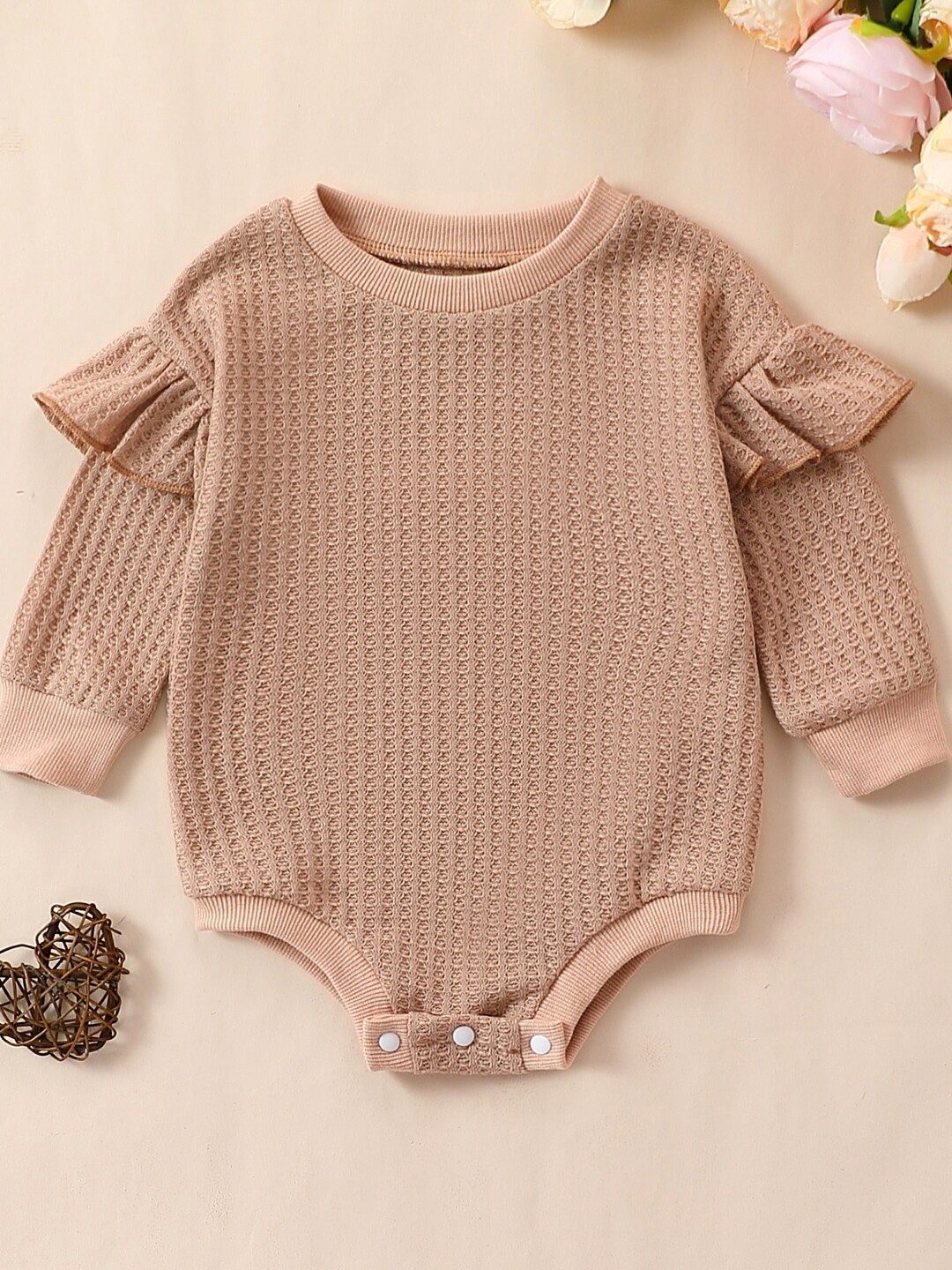 

StyleCast Infants Girls Brown Round Neck Rompers