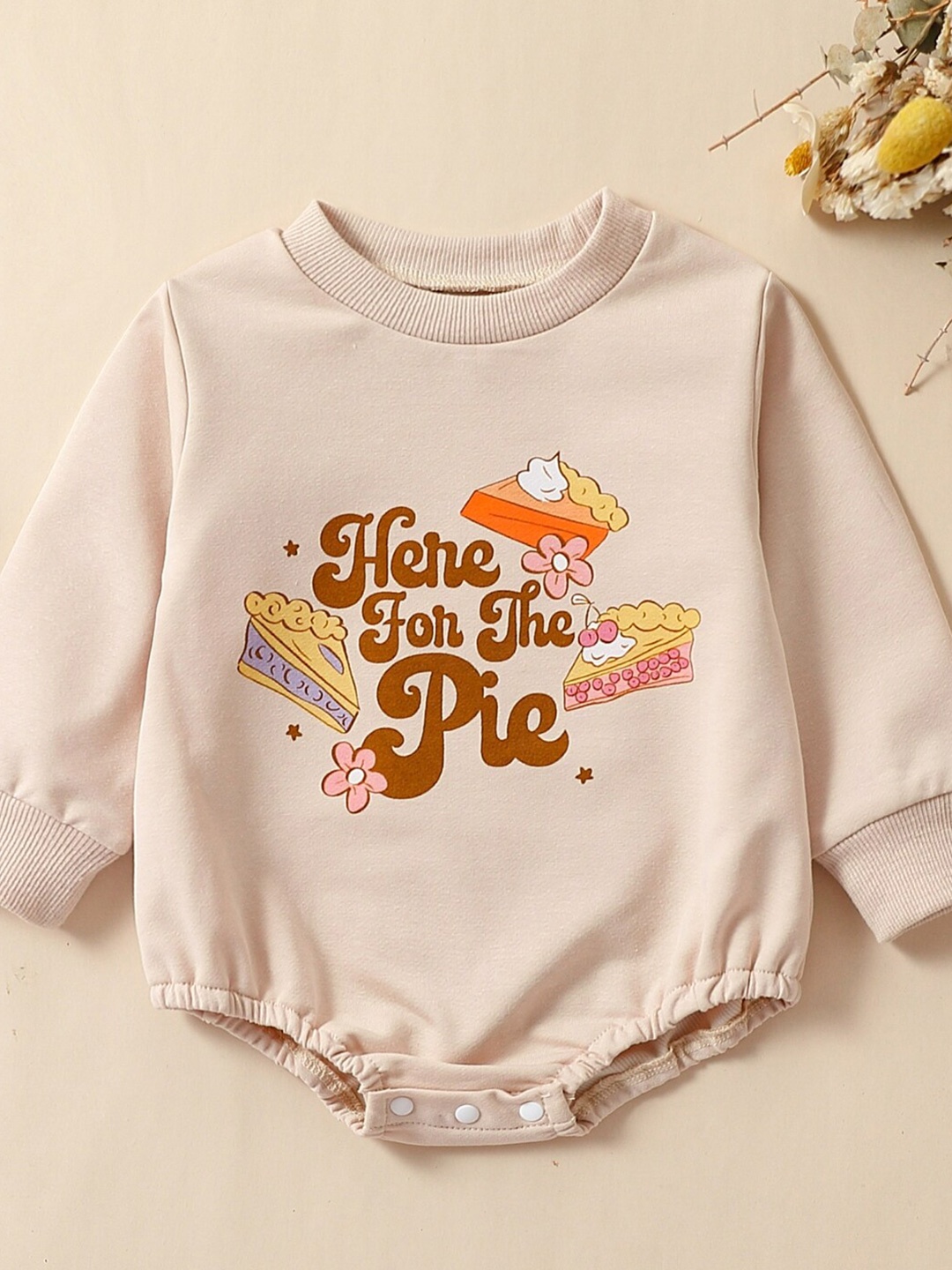 

StyleCast Girls Graphic Printed Cotton Bodysuit, Cream