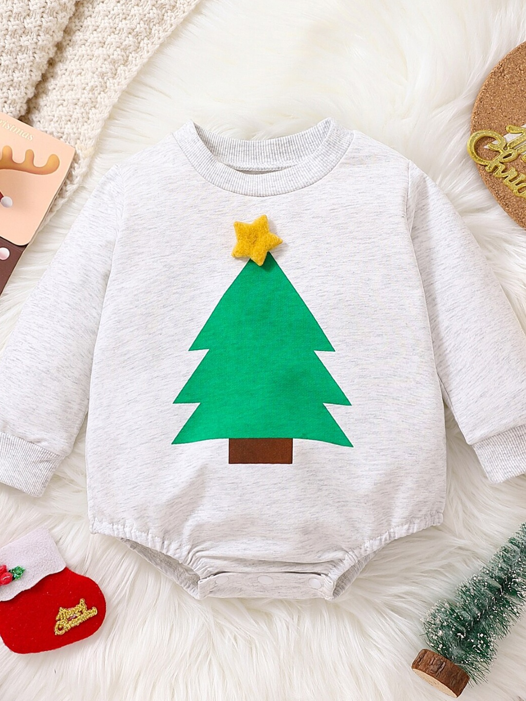 

StyleCast Infant Girls Grey & Green Printed Bodysuit