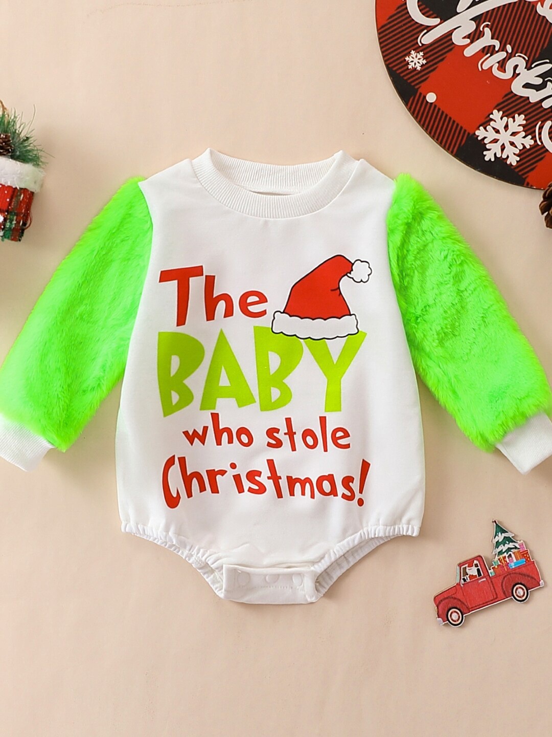 

StyleCast Girls White Typography Printed Bodysuit, Green