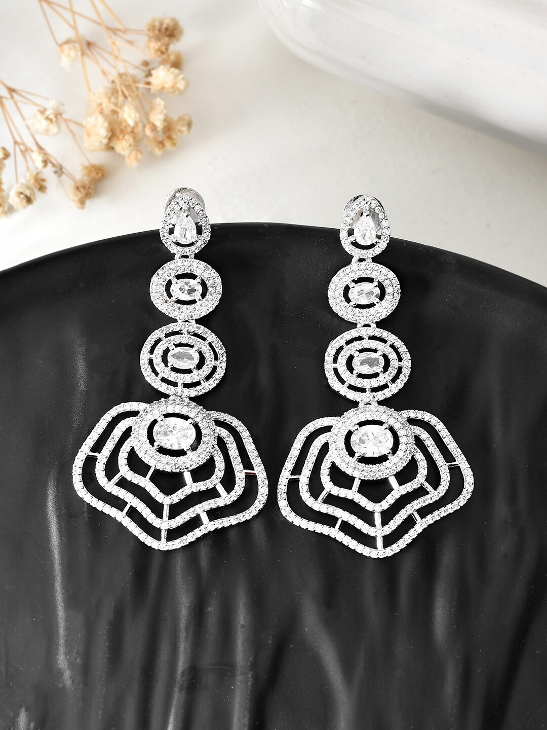 

Silvermerc Designs Silver-Plated Contemporary Drop Earrings