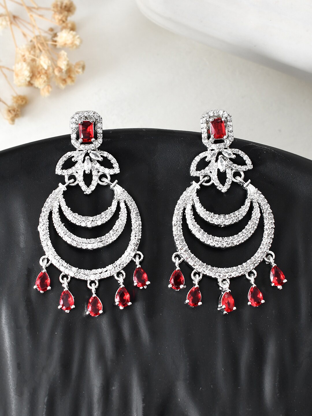 

Silvermerc Designs Silver-Plated Contemporary Chandbalis