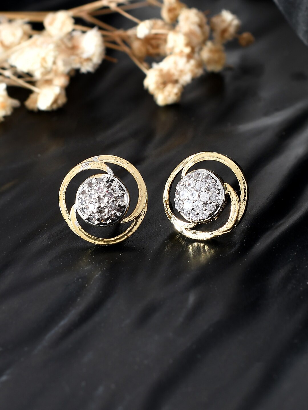

Silvermerc Designs Gold-Plated Circular Studs Earrings