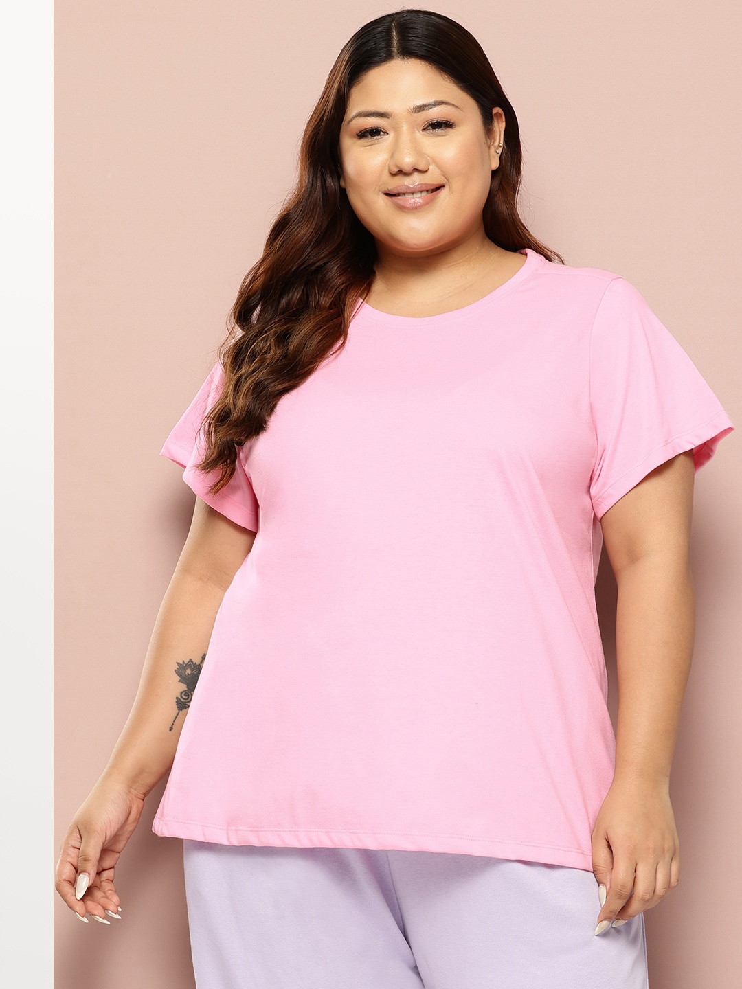 

Sztori Plus Size Lounge T-shirt, Pink