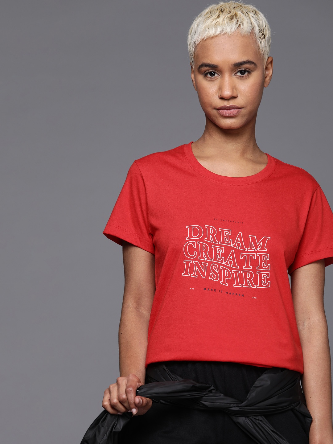

HRX by Hrithik Roshan Printed Lifestyle T-shirt, Red