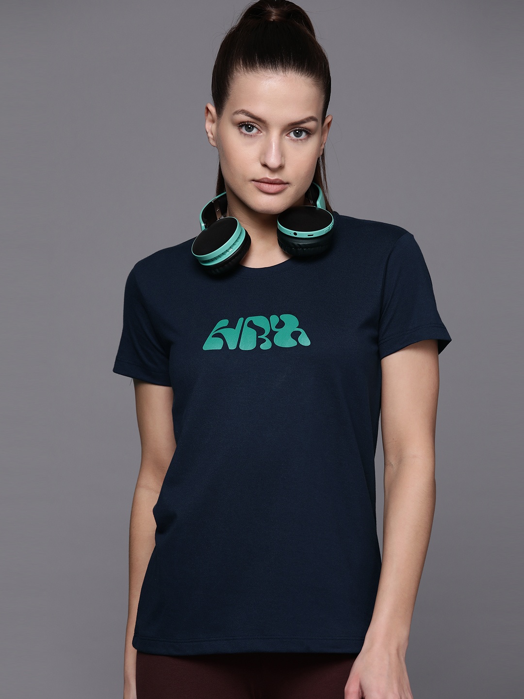

HRX by Hrithik Roshan Printed Lifestyle T-shirt, Navy blue