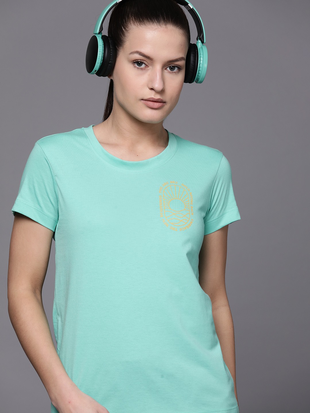

HRX by Hrithik Roshan Printed Detail Lifestyle T-shirt, Sea green