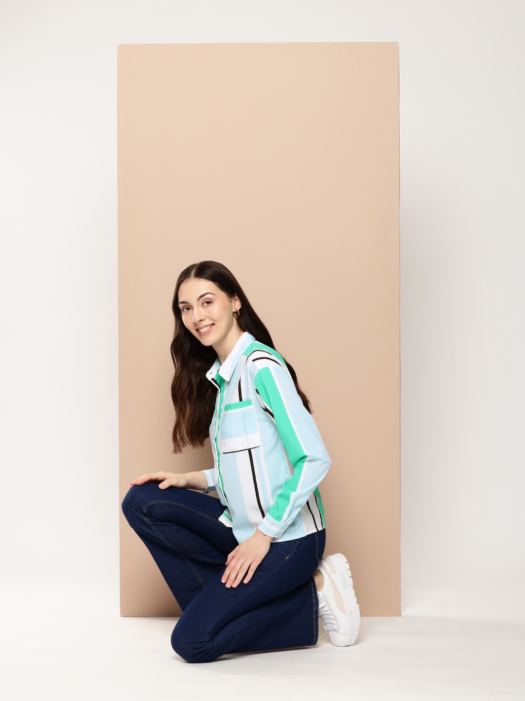 

encore by INVICTUS Striped Casual Shirt, Blue