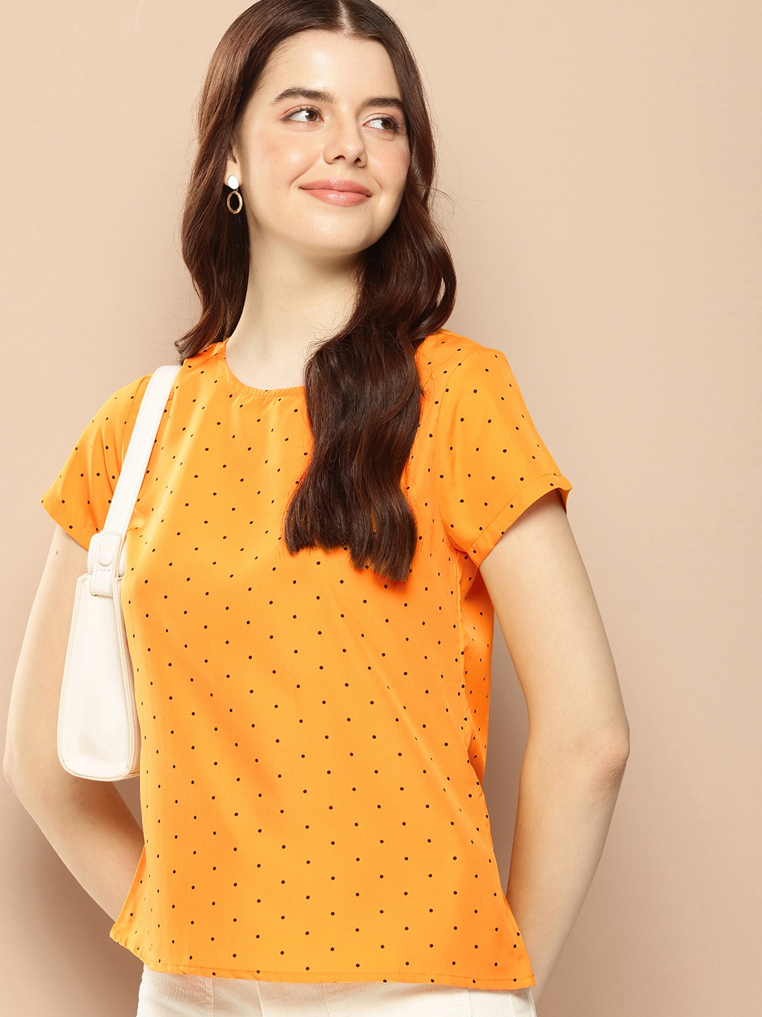

encore by INVICTUS Polka Dot Printed Top, Yellow