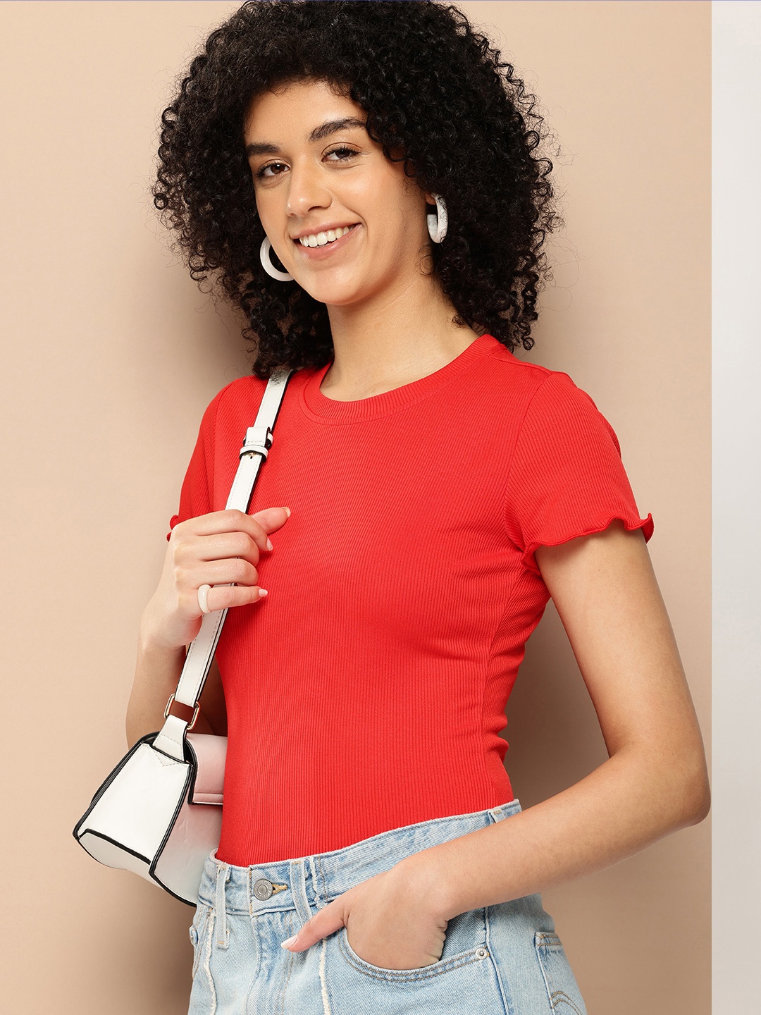 

encore by INVICTUS Ribbed Top, Red