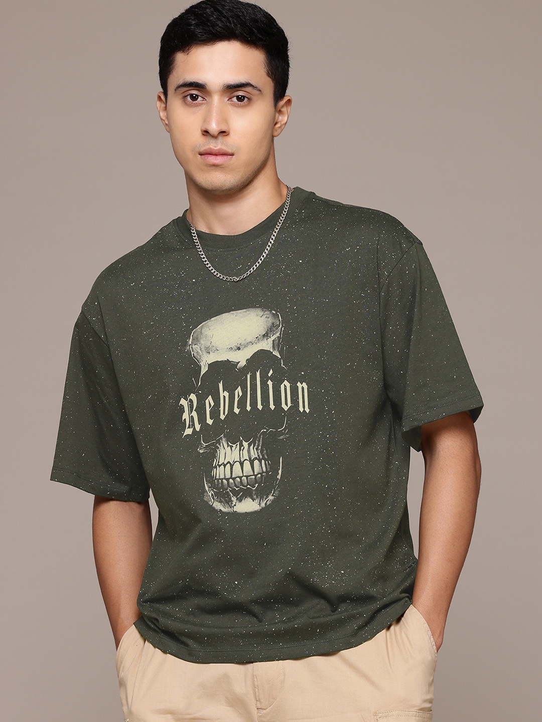

The Roadster Lifestyle Co. Typography Printed T-shirt, Olive