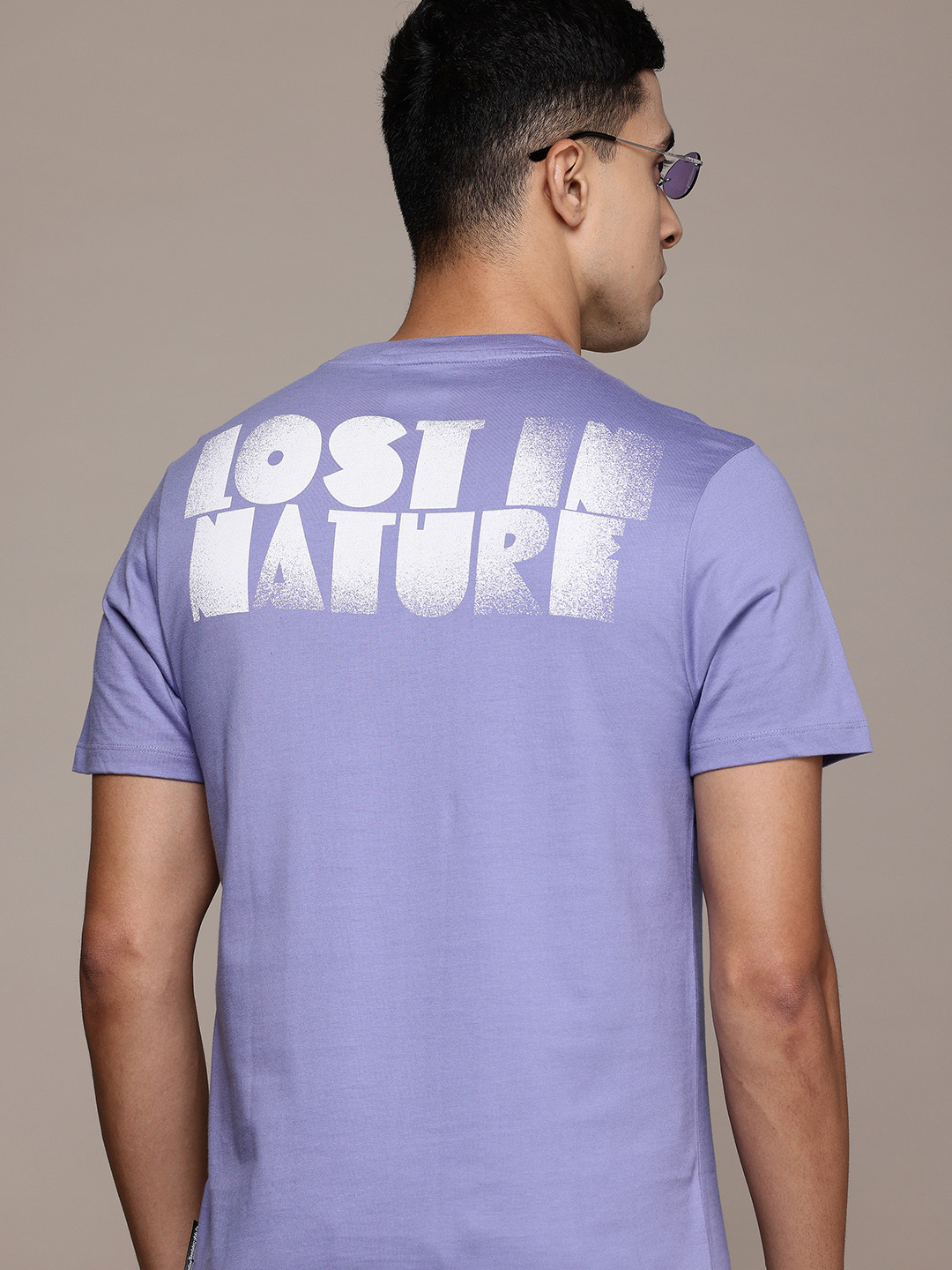

The Roadster Lifestyle Co. Men Typography Printed Pure Cotton T-shirt, Purple