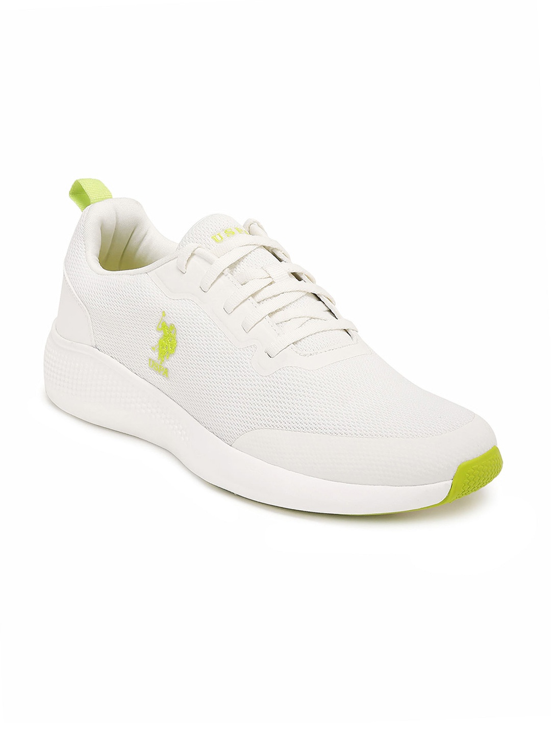 

U.S. Polo Assn. Men Textured Lace-up Sneakers, Off white