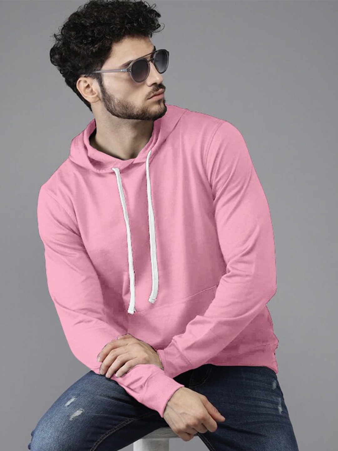 

Zombom Unisex Hooded Long Sleeves Pullover, Pink