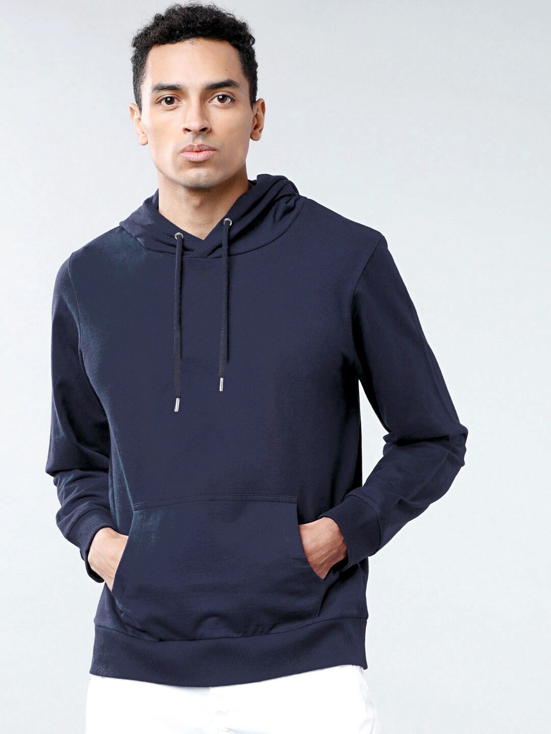 

Zombom Unisex Hooded Long Sleeves Pullover, Navy blue