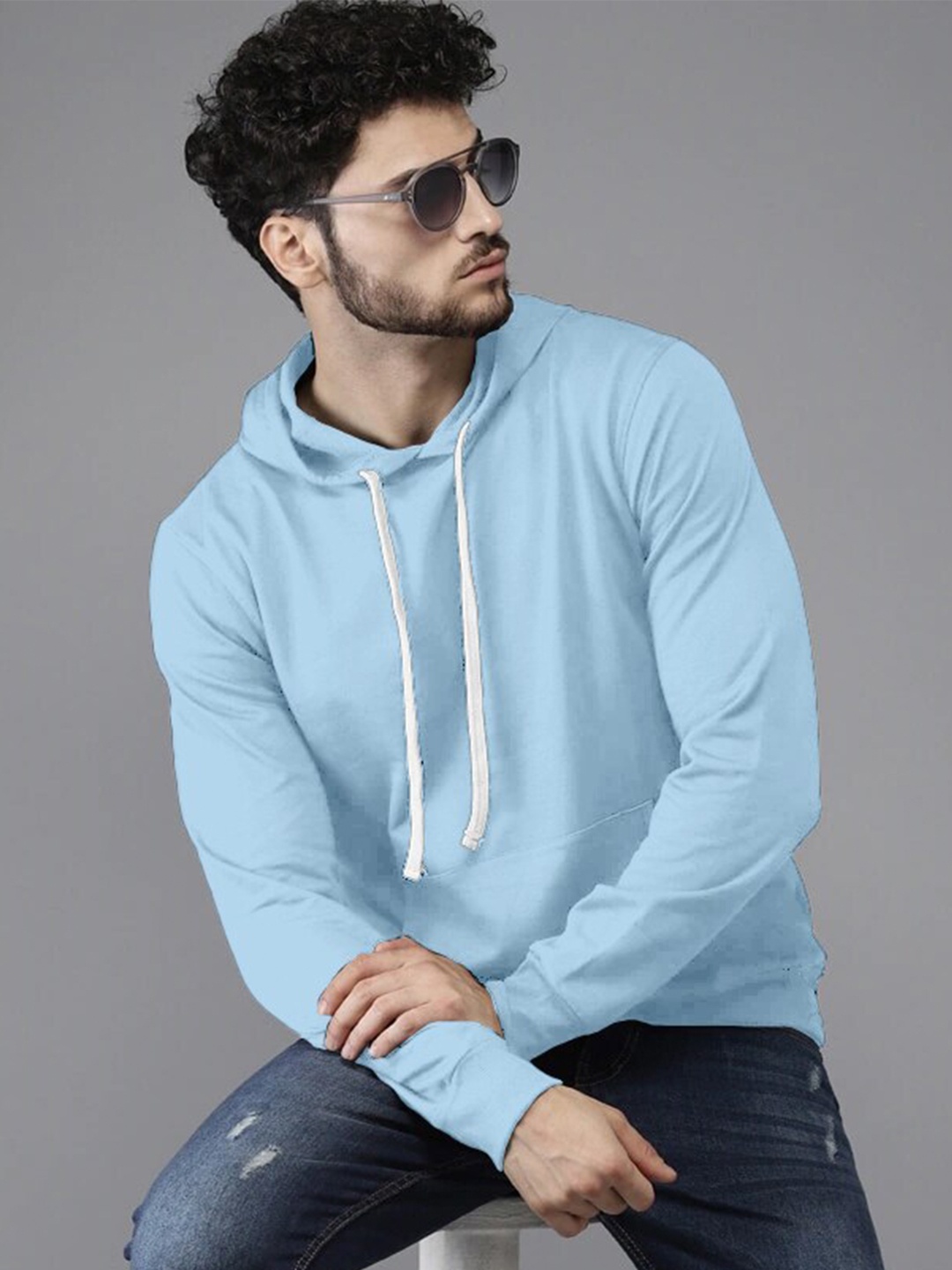 

Zombom Unisex Hooded Long Sleeves Pullover, Blue