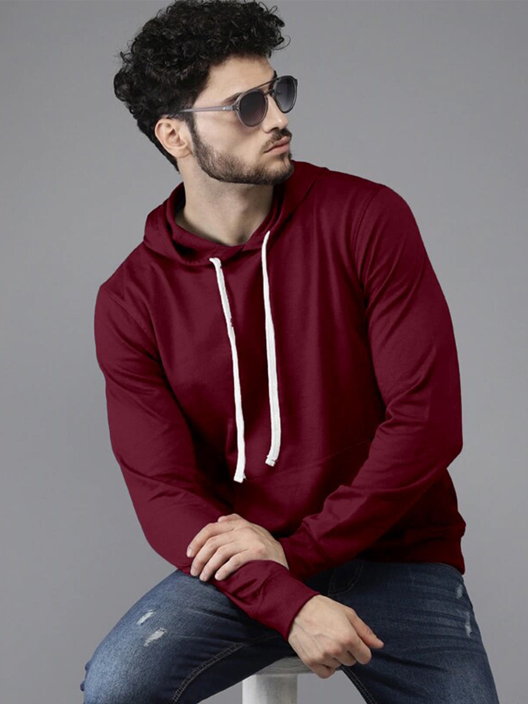 

Zombom Unisex Hooded Long Sleeves Pullover, Maroon