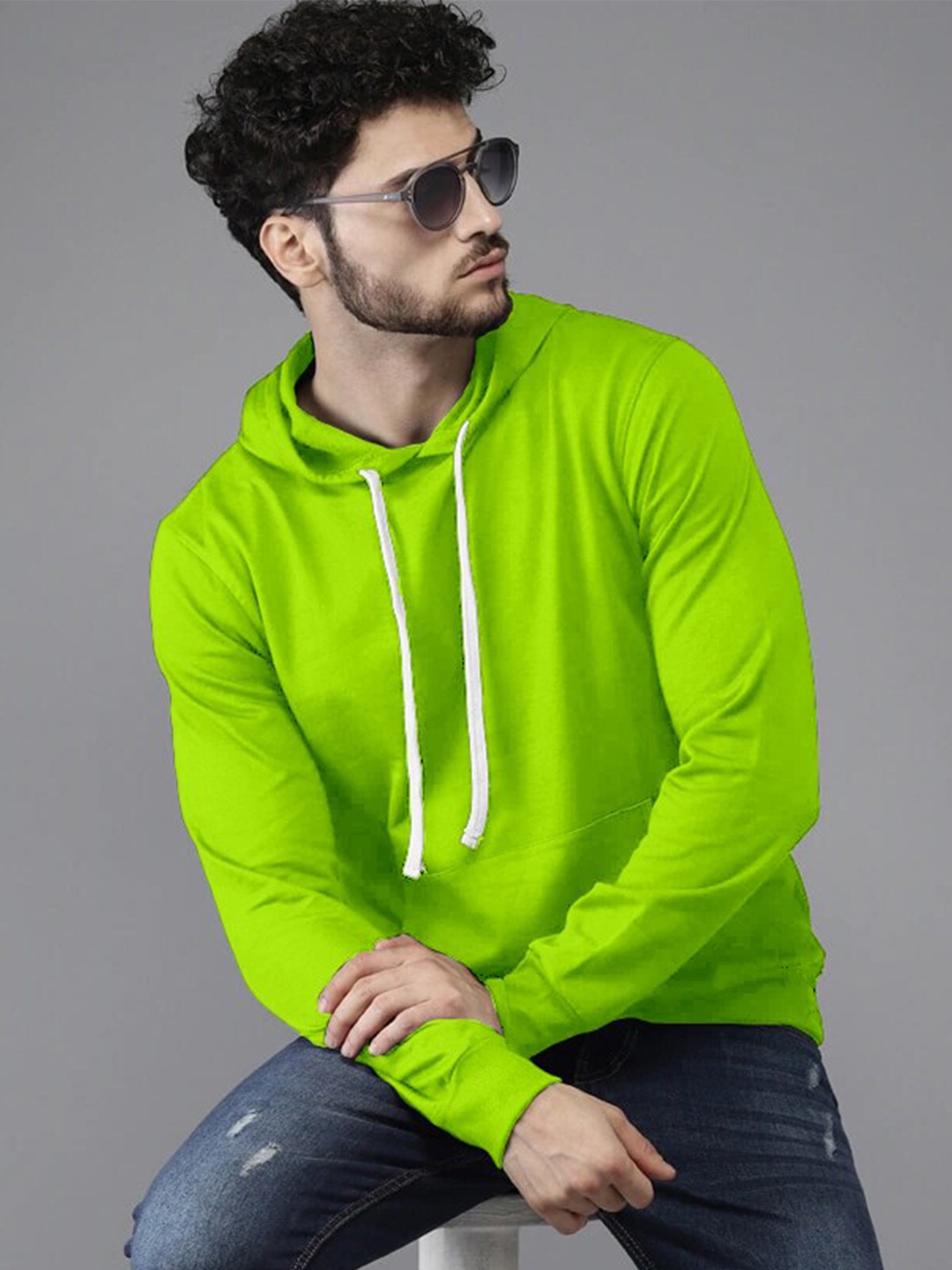 

Zombom Unisex Hooded Long Sleeves Pullover, Fluorescent green