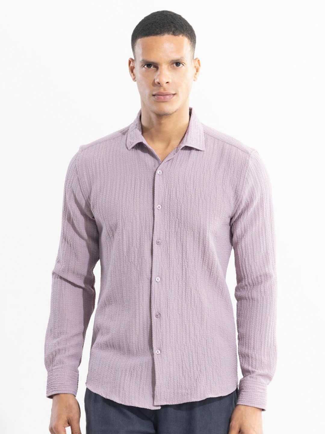 

Snitch Lavender Classic Slim Fit Opaque Casual Shirt