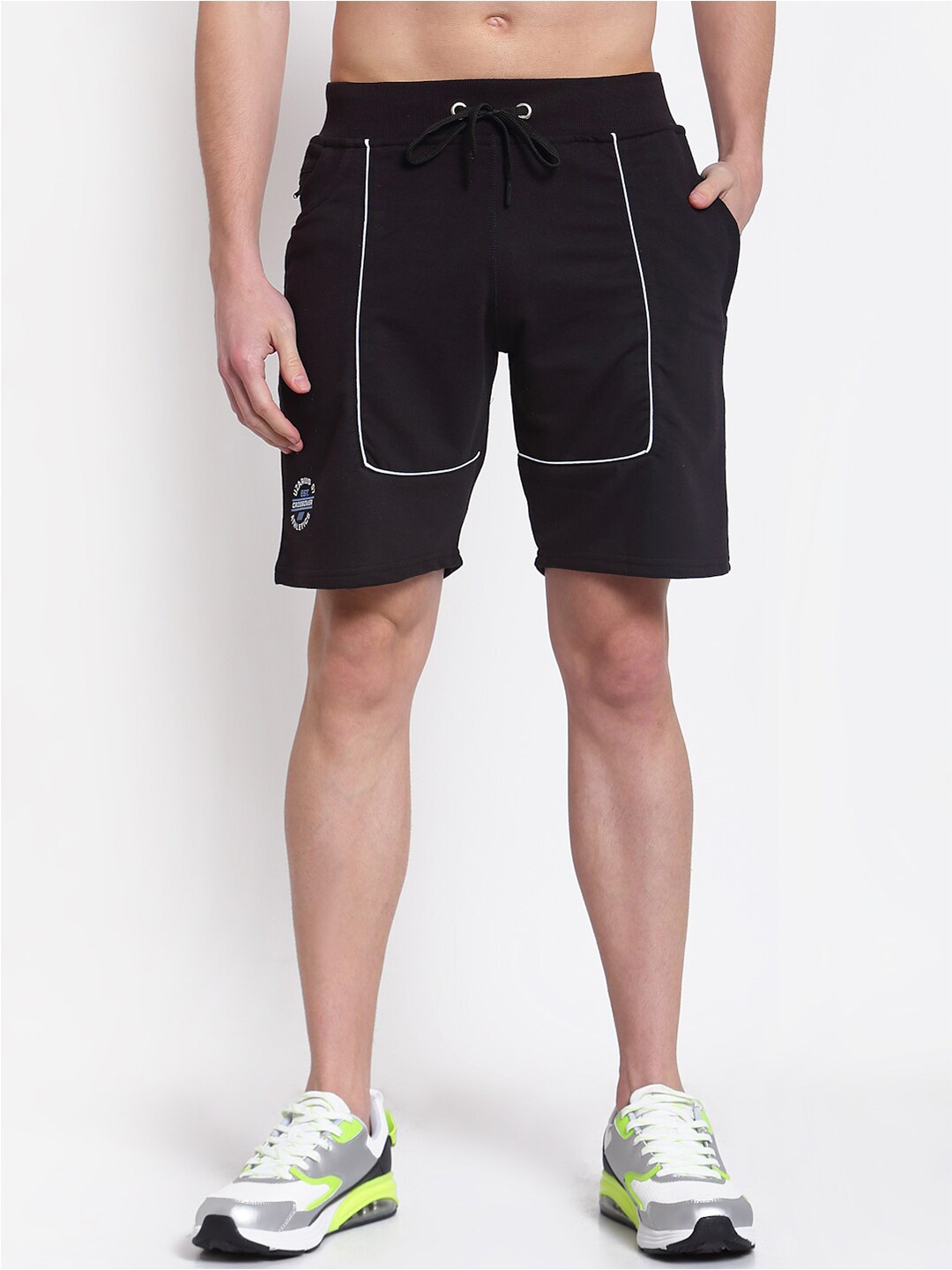 

UZARUS Men Cotton Sports Shorts, Black