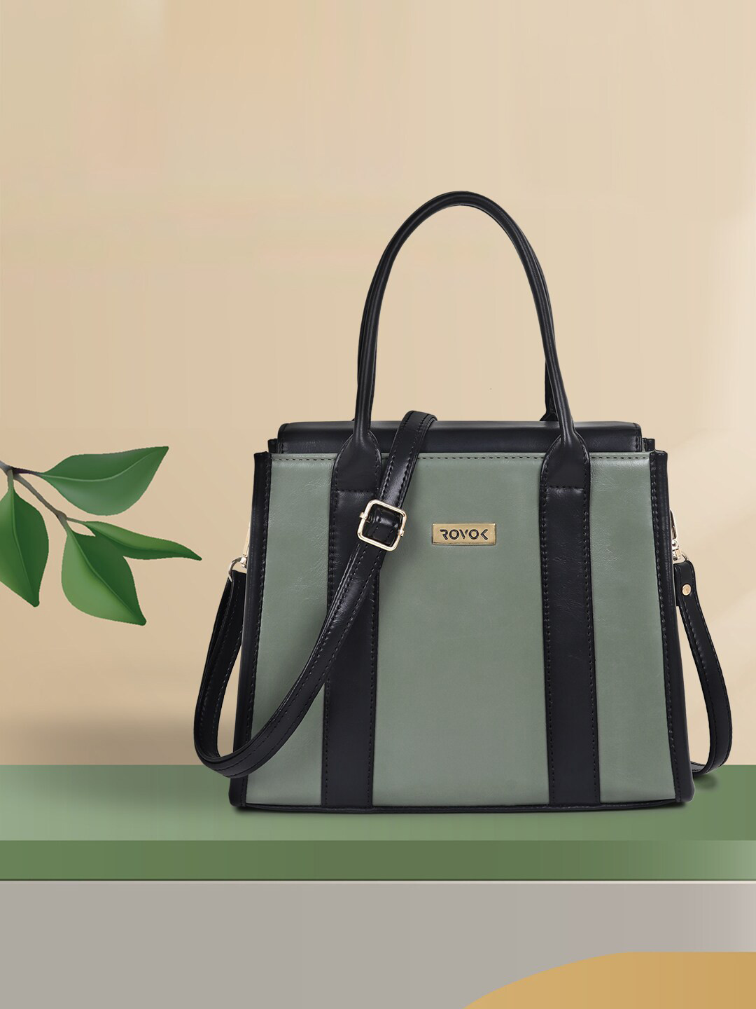 

ROVOK Structured Vegan Leather Handheld Bag, Green