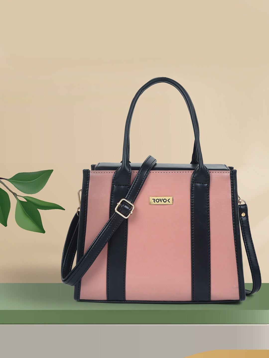 

ROVOK Structured Vegan Leather Handheld Bag, Pink