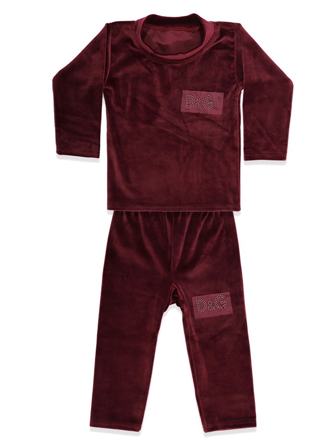 

MANZON Kids Round Neck T-shirt with Trousers, Brown